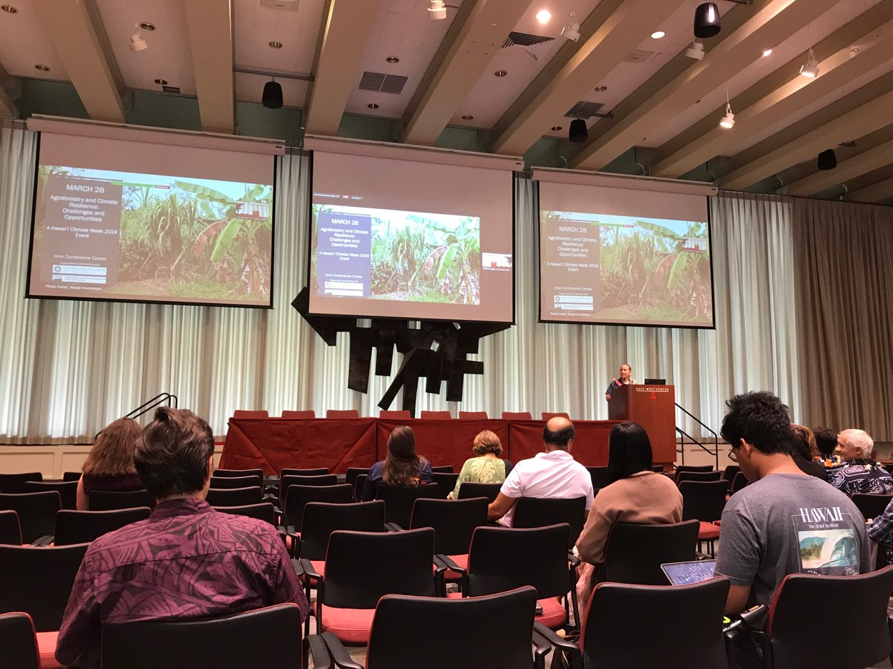 Ashley McGuigan opening the session on Agroforestry and Climate Resilience: Challenges and Opportunities at Hawai'i Climate Week